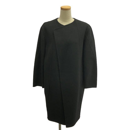 Celine - Phoebe Period Cashmere Blend Collarless Crombie Coat - 38 - Black -