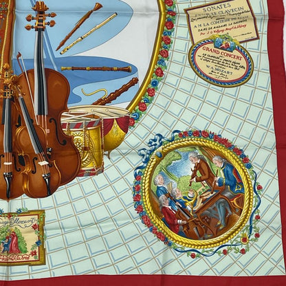 Hermes Carre 90 Wolfgang Amadeus Mozart Hymn To Mozart Silk Scarf Multicolor