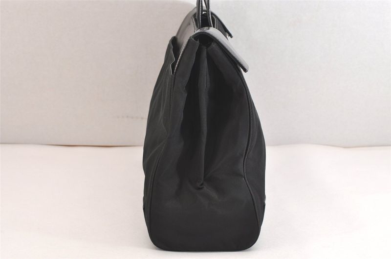 Prada Vintage Nylon Leather Shoulder Handbag Black 3552n