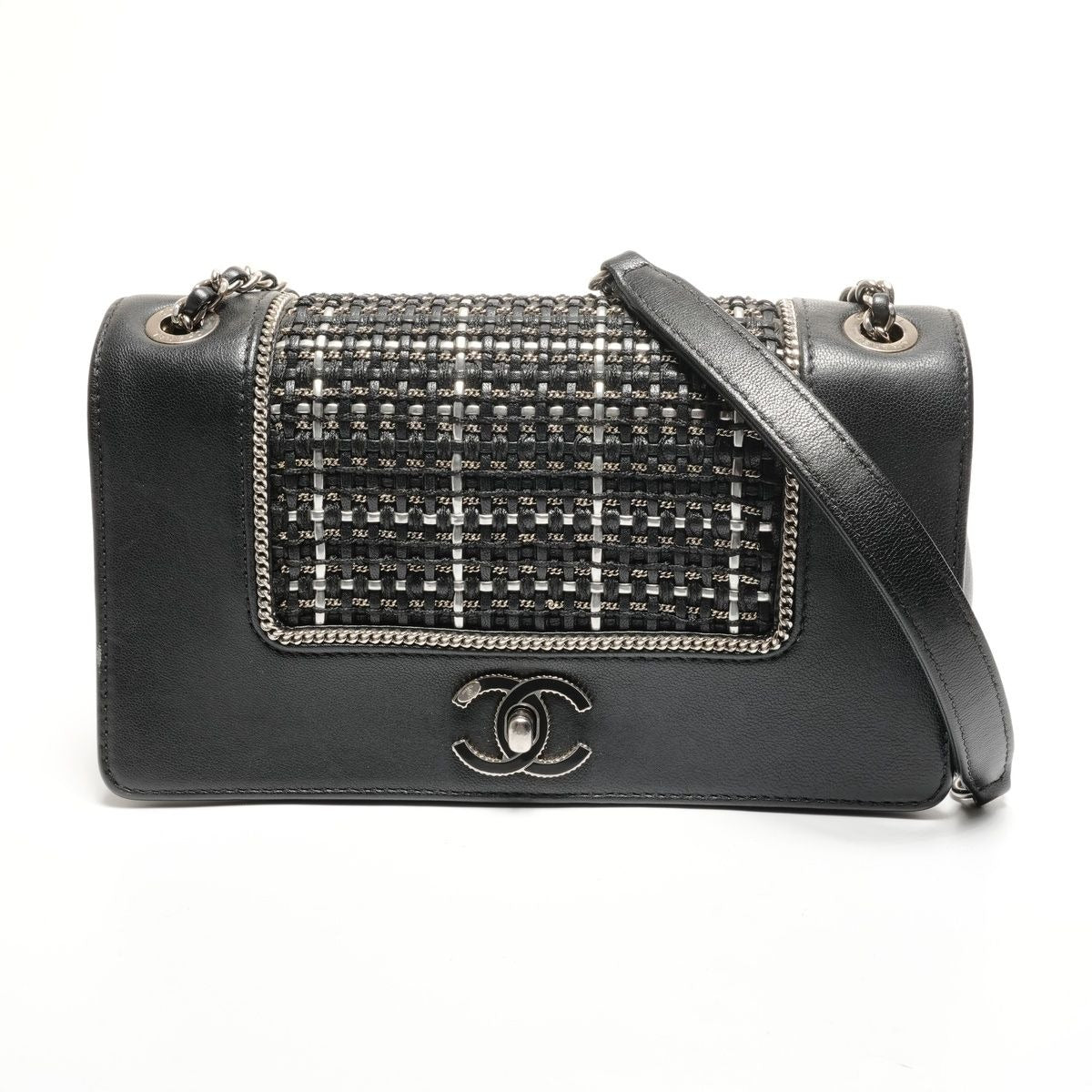 Chanel Shoulder Bag Lambskin Double Flap Check