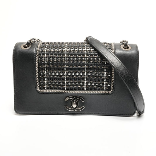 Chanel Shoulder Bag Lambskin Double Flap Check