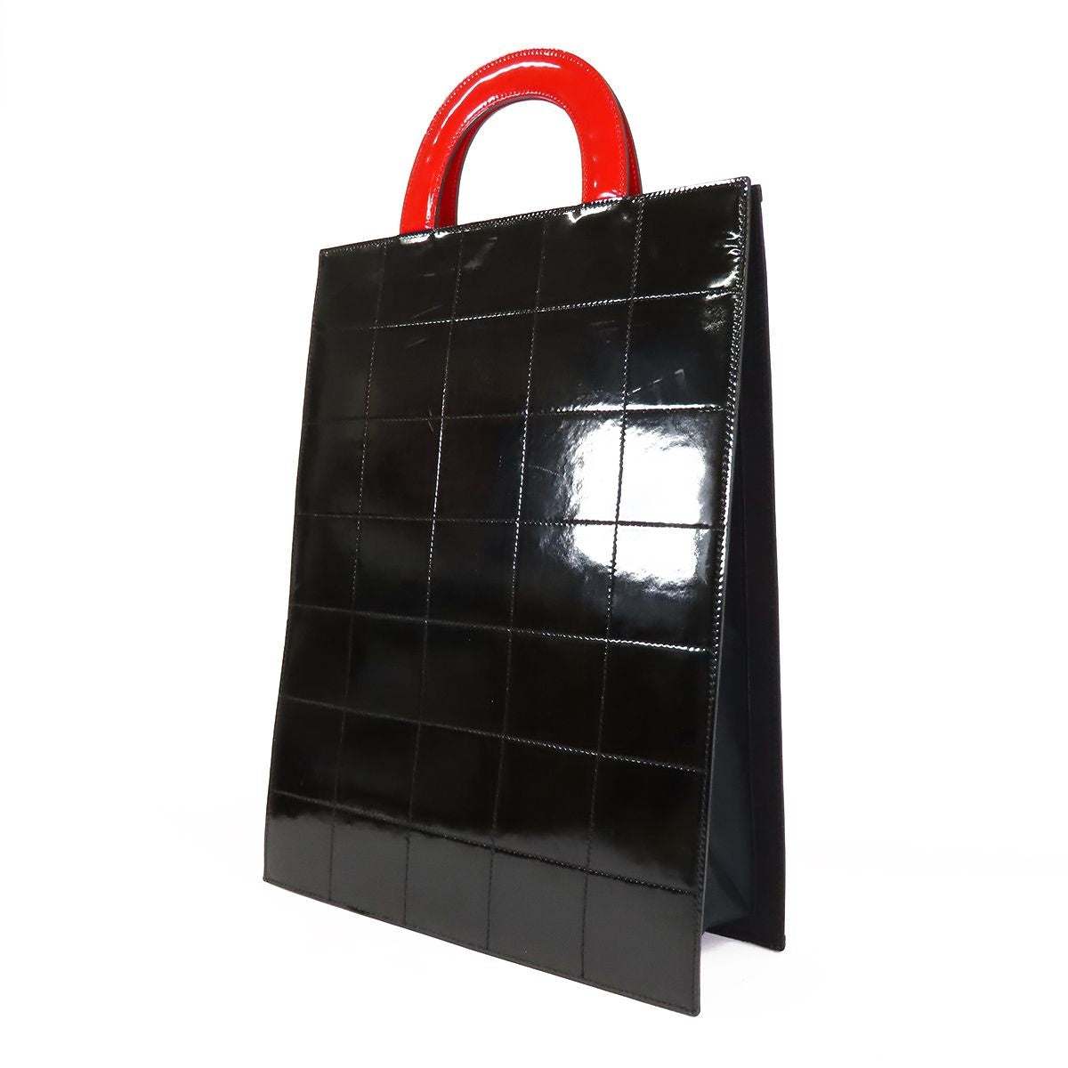 Chanel Mademoiselle Tote Bag Red White Black Leather Coco — view 2