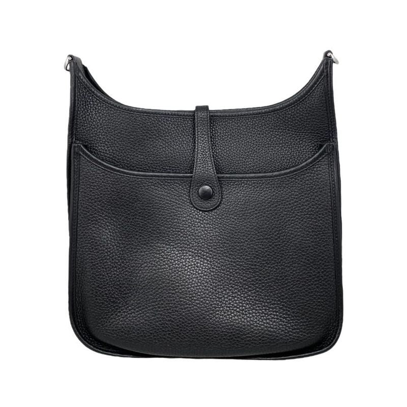 Hermes Shoulder Bag Evelyn 3 PM Z Engraved Taurillon Clemence Noir Black
