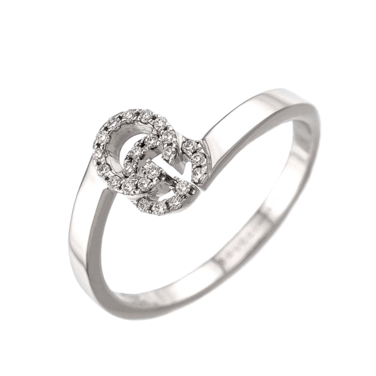 Gucci GG Running Diamond Ring 18K White Gold