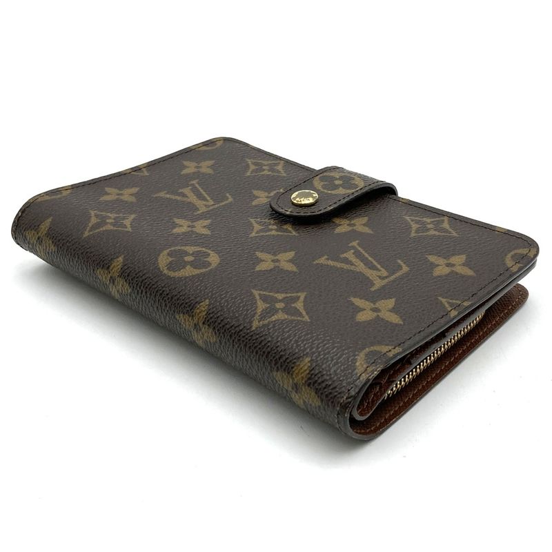 Louis Vuitton M61207 Porte Papier Zip Monogram Canvas Brown Bifold Wallet