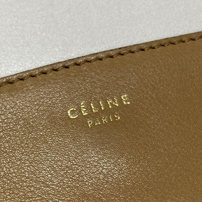 Celine Shoulder Bag Frame Medium Beige And Brown Leather