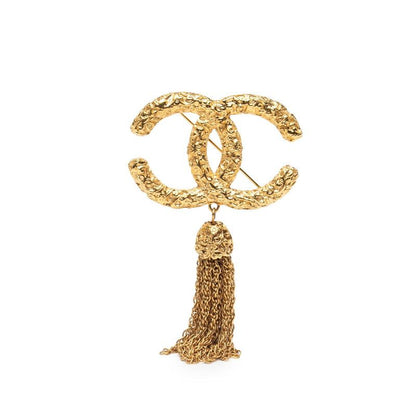 Chanel Vintage Coco Mark Yogan Lava Fringe Gold Plated Ladies Chanel
