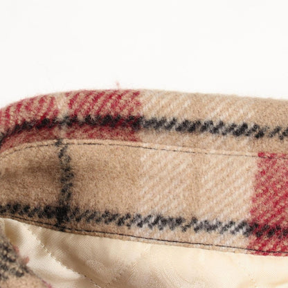 Celine Check Shirt Jacket Wool Beige Red Black — view 7