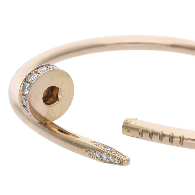 Cartier New Shape Juste UN CLOU Bracelet DIA 18K Pink Gold Juste Un Clou Half