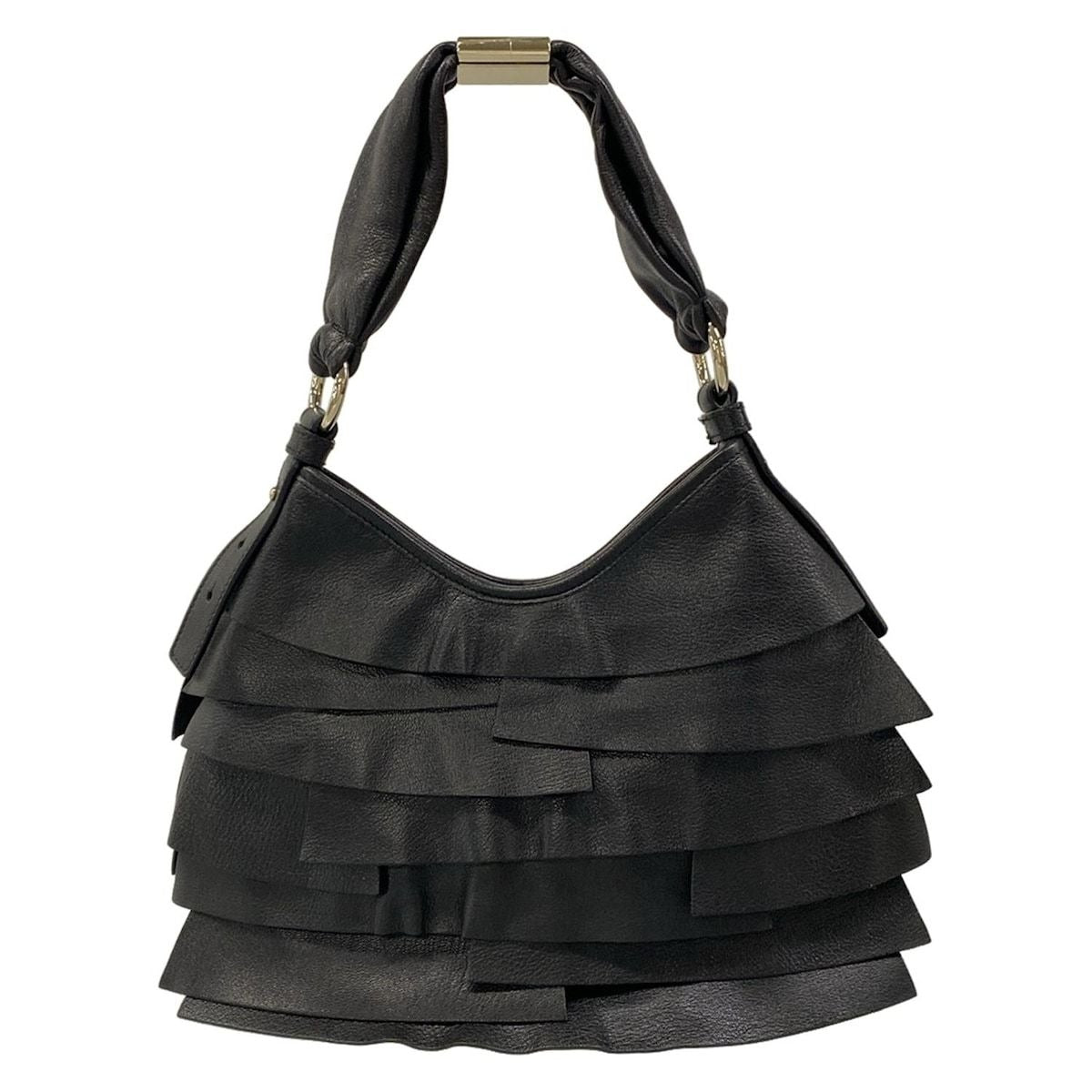 Saint Laurent Rive Gauche Shoulder Bag Tropez Black Leather