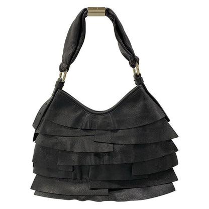 Saint Laurent Rive Gauche Shoulder Bag Tropez Black Leather
