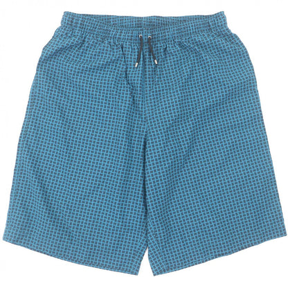 Hermes Logo All Over Pattern Button Swim Pants Shorts Blue