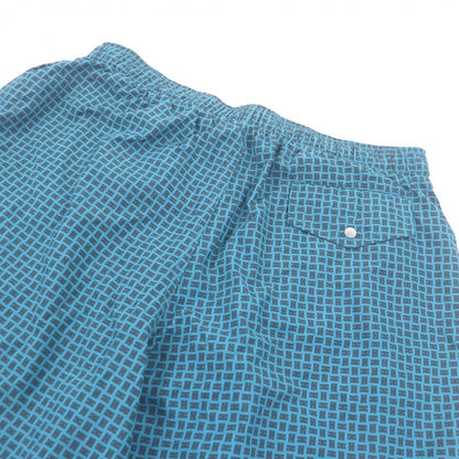 Hermes Logo All Over Pattern Button Swim Pants Shorts Blue — view 4