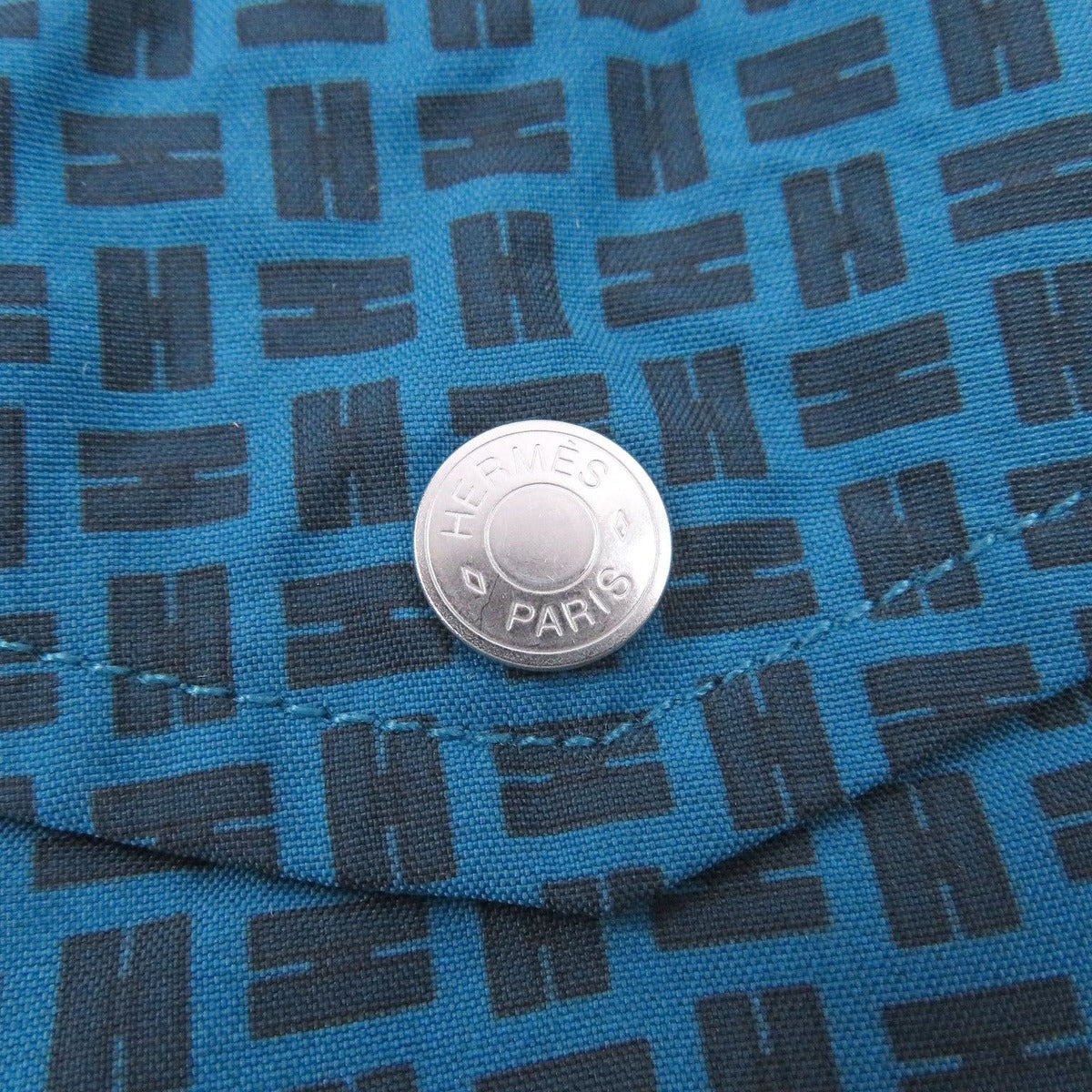 Hermes Logo All Over Pattern Button Swim Pants Shorts Blue — view 5
