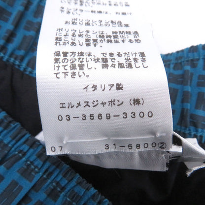 Hermes Logo All Over Pattern Button Swim Pants Shorts Blue — view 8
