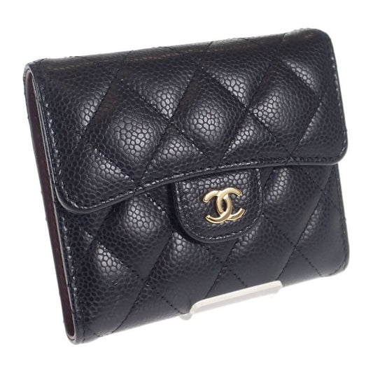 Chanel Classic Small Flap Wallet Ap0231 c3906 Trifold Caviar Leather