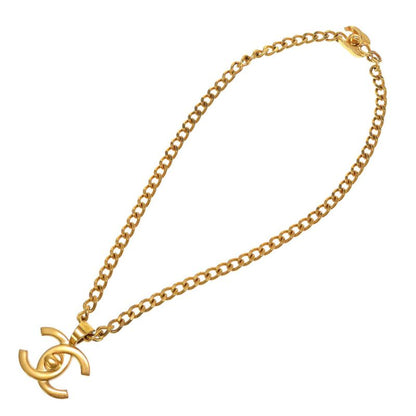 Chanel Turnlock Coco Mark 97P Vintage Gold Chain Necklace Accessories 0200