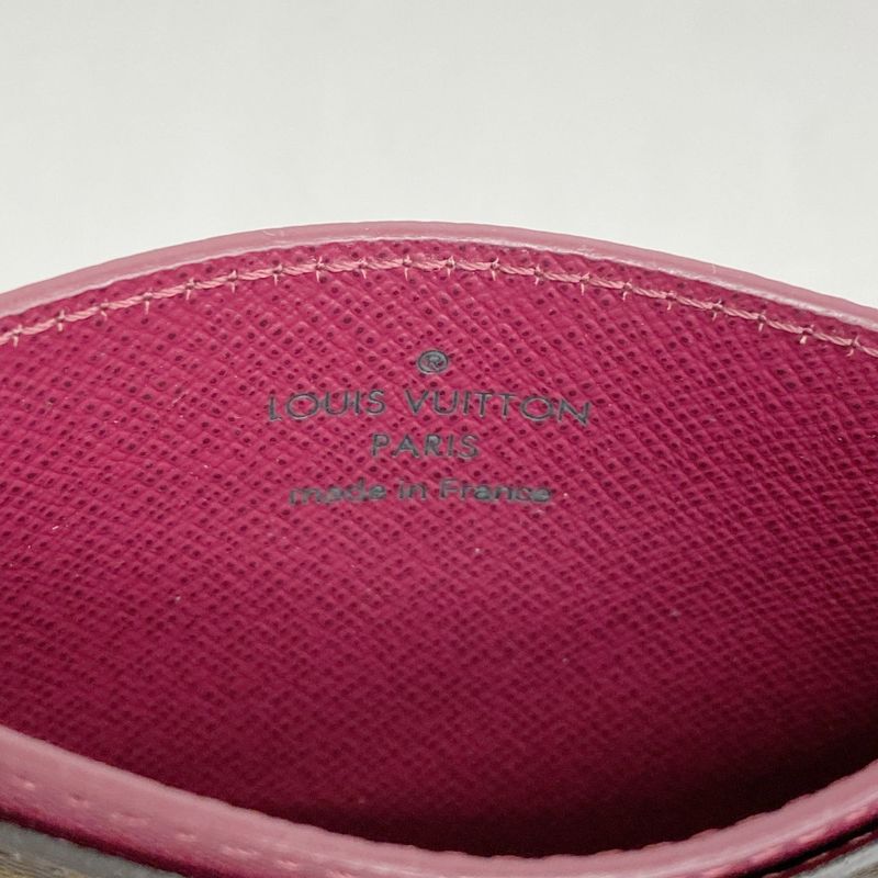 Louis Vuitton Card Case Monogram Porte Carthusanple M60703 Brown Fuchsia Ladies