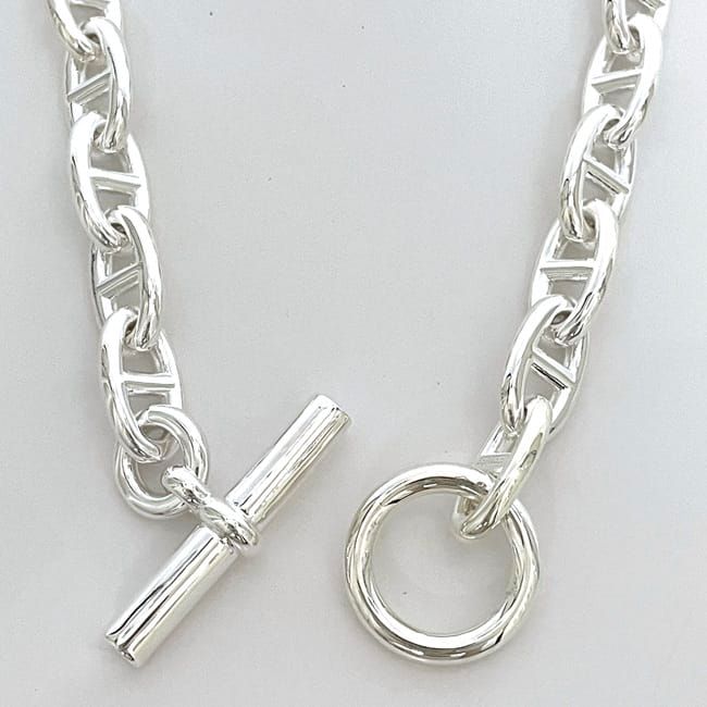 Hermes Necklace Chaine D'ancre GM 29 Frames Silver Excellent Condition Ag