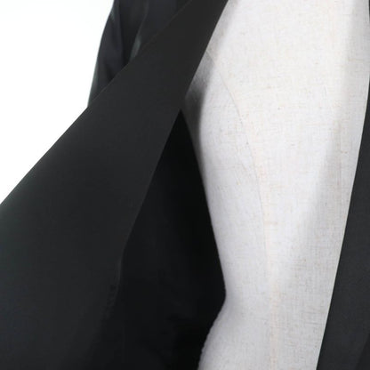 Celine Wool Silk Phoebe Period Crombie Chester Coat Black 34 Made In Italy