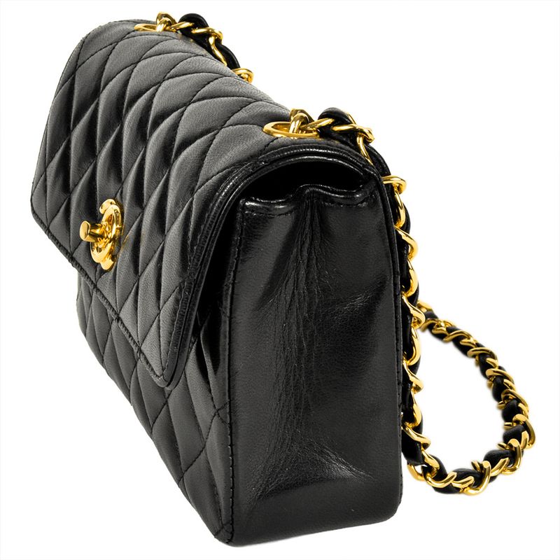 Chanel Mini Matelasse Chain Shoulder Bag Leather Black