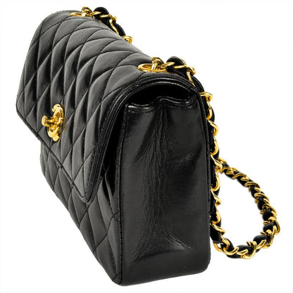 Chanel Mini Matelasse Chain Shoulder Bag Leather Black