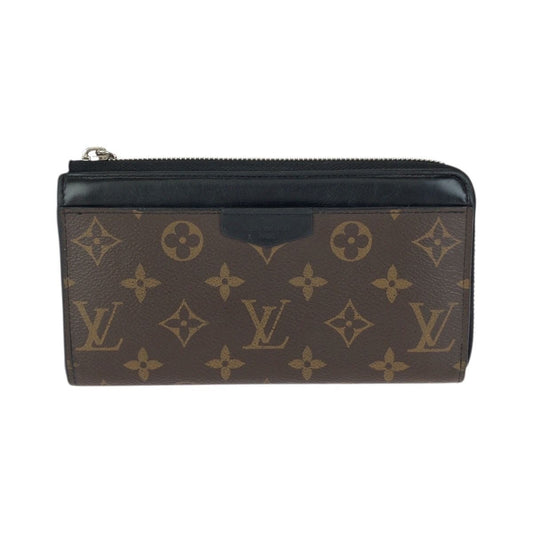 Louis Vuitton Monogram Macassar Zippy Dragonne Brown Black Silver Wallet