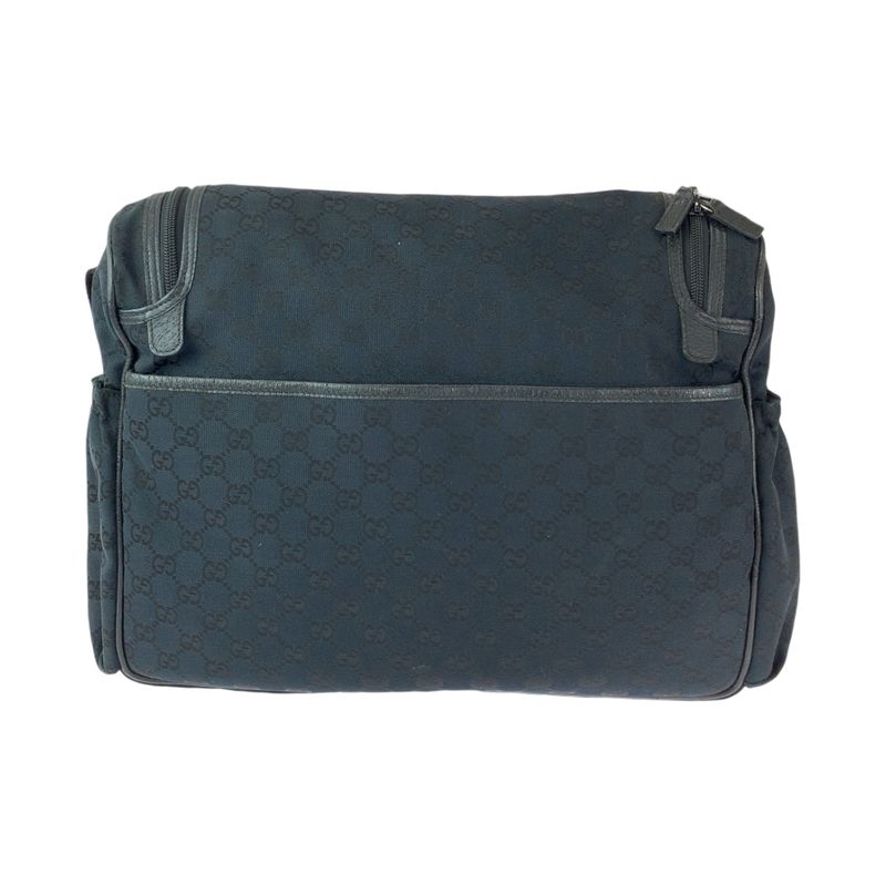 Gucci Black Silver Hardware GG Canvas 123326 Shoulder Bag Messenger Bag Mothers