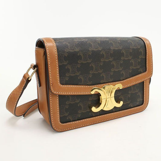 Celine Triomphe Canvas Crossbody Shoulder Bag Calf