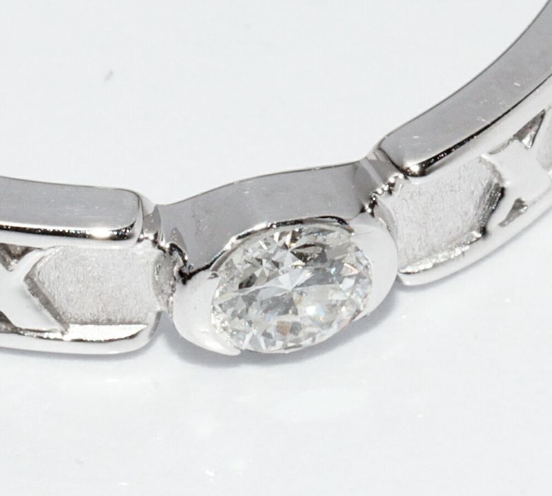 Tiffany & Co Ring 18K White Gold Diamond 1P Atlas Closed Ring Narrow Ring