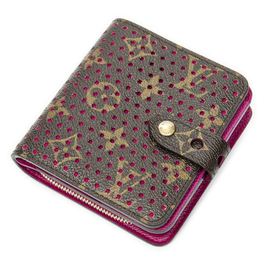 Louis Vuitton Compact Zip Bifold Wallet Brown Monogram Perfo