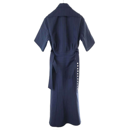 Celine by Phoebe Philo 17aw Short Sleeve Belted Jacquard Dress 2 6ai7 196b Blue