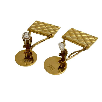 Chanel Chanel Quilted Bag Motif Earrings Accessories 93P
