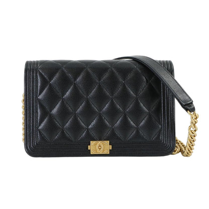 Chanel Chain Wallet Caviar Leather Black