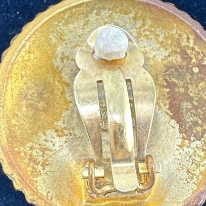 Chanel Vintage Large Earrings Circle Earrings Chanel Gold