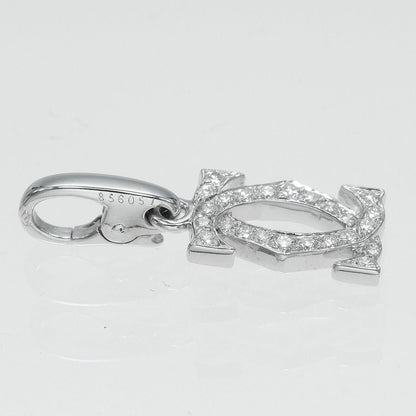 Cartier 2C Charm Gold Diamond Pendant Top — view 4