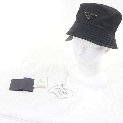 Prada Triangle Logo Plate Re-Nylon Bucket Hat Black S — view 2