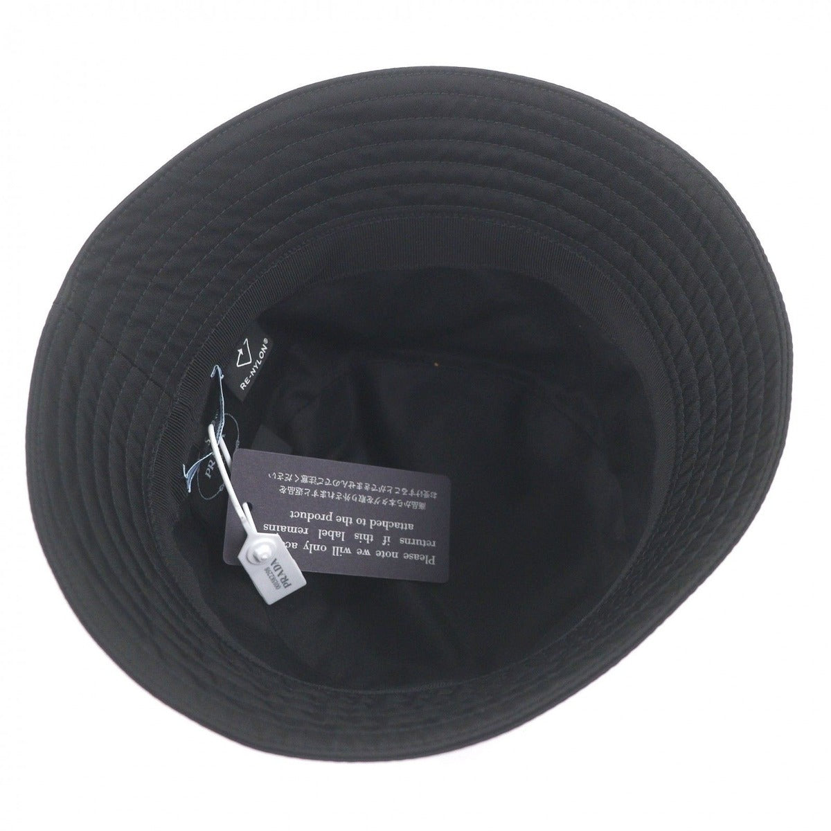 Prada Triangle Logo Plate Re-Nylon Bucket Hat Black S — view 5