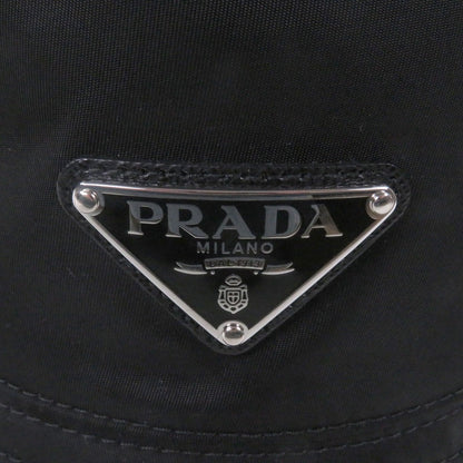 Prada Triangle Logo Plate Re-Nylon Bucket Hat Black S — view 6