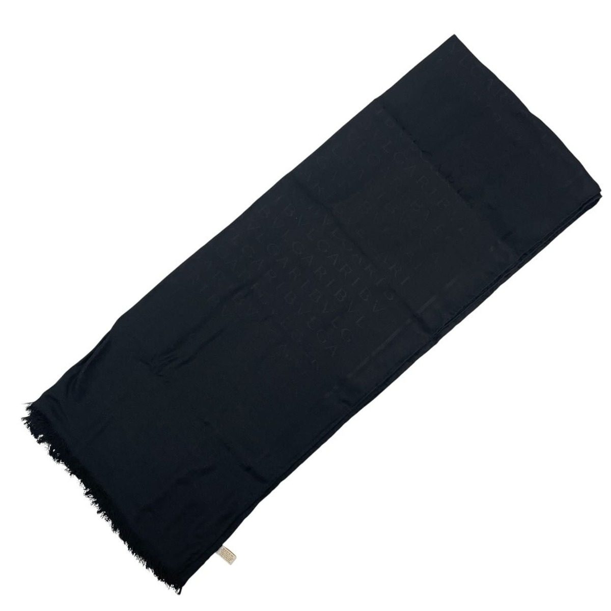 Bvlgari Shawl Silk Wool Black Scarf — view 2