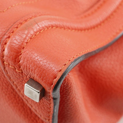 Celine Luggage Micro Shopper Leather Red Ladies Handbag