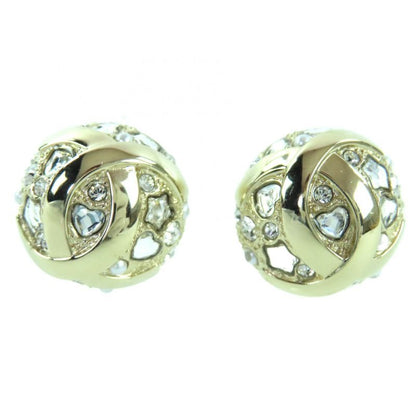 Chanel B25 P Abf219 Metal Strass Star Heart Motif Bijoux Ball Earrings