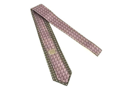 Bvlgari 100% Silk Reversible Tie Business Men's Pink And Black Bi1399