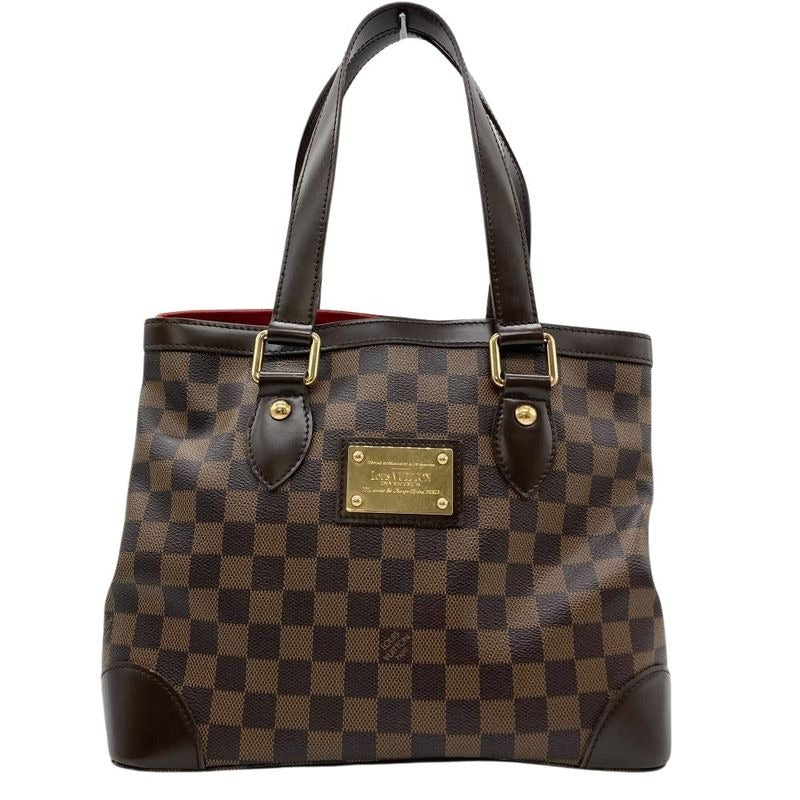 Louis Vuitton Hampstead PM Handbag Damier Ebene Brown Gold Hardware