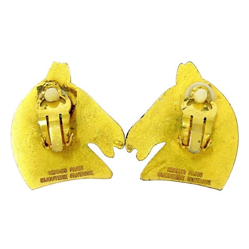 Hermes GP Bijouterie Fantaisie Horsehead Earrings with Box 307831 Earrings