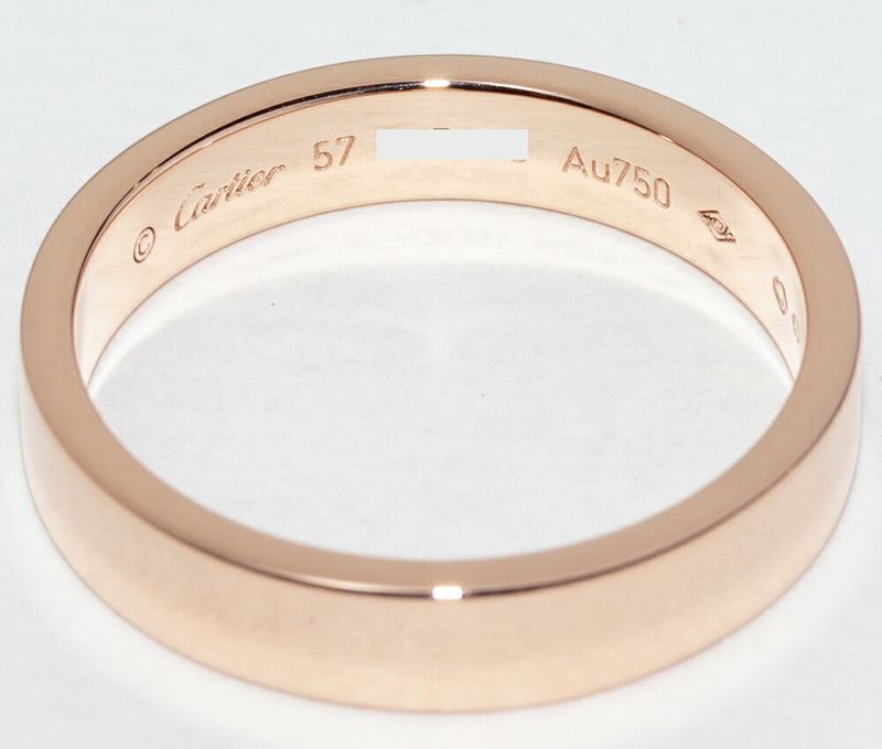 Cartier Ring 18K Pink Gold C De Cartier Ring Engraved Ring Width 4mm (016in)