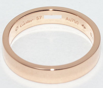 Cartier Ring 18K Pink Gold C De Cartier Ring Engraved Ring Width 4mm (016in)
