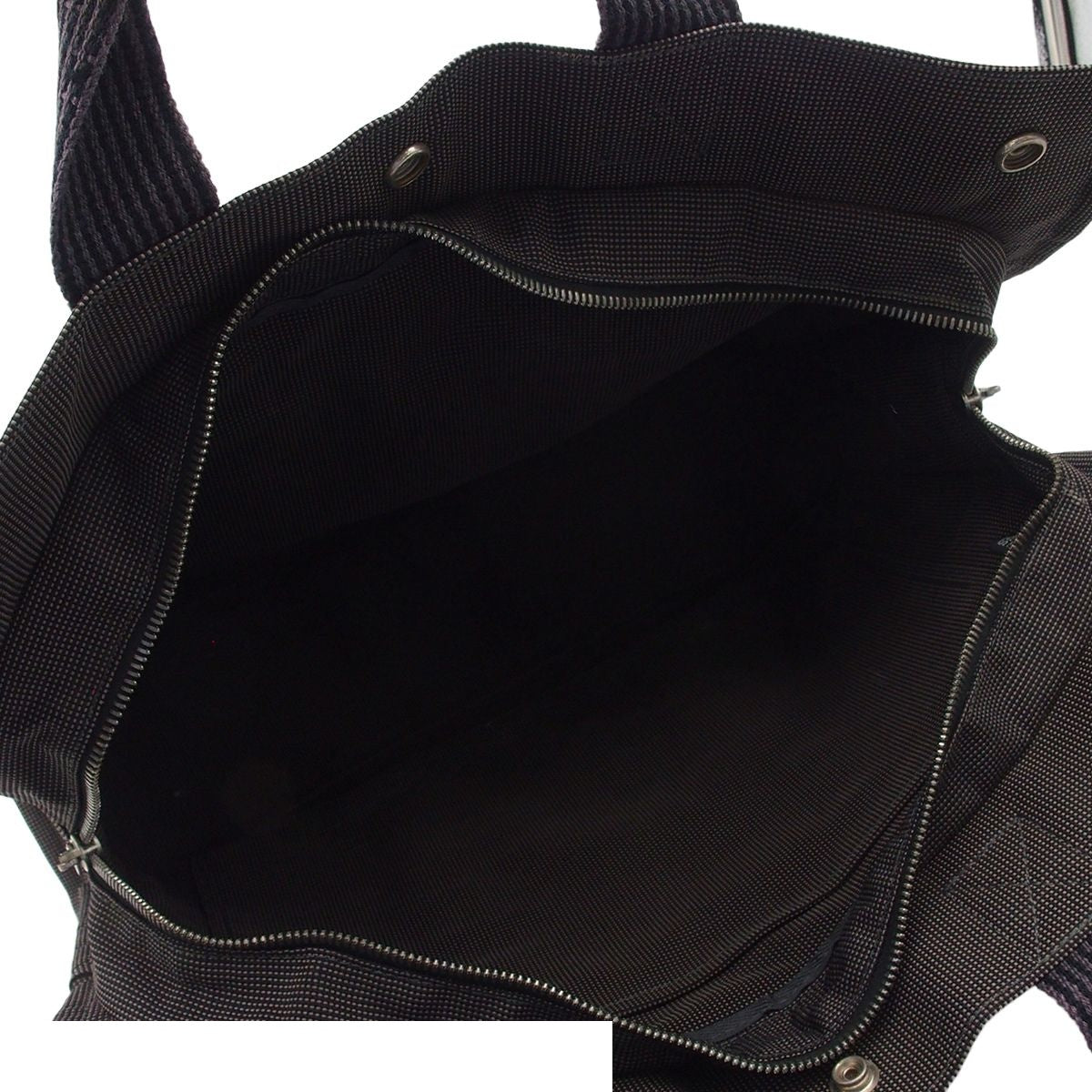 Hermes Her Line MM Gray Silver Nylon Canvas Tote Bag — view 5