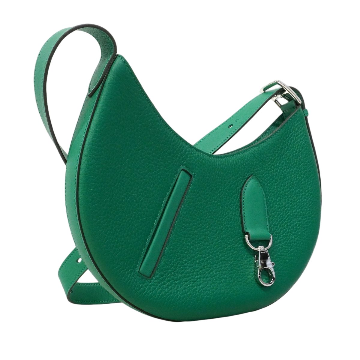 Hermes Shoulder Bag Petit Arson Togo Vert Vertigo Silver — view 2