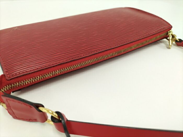 Louis Vuitton Pochette Accessoire Accessory Pouch Epi Carmine Red M40776